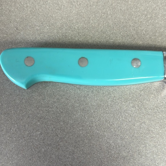 Pioneer Woman 8 in knife with Turquoise handle in good used condition - Picture 3 of 11